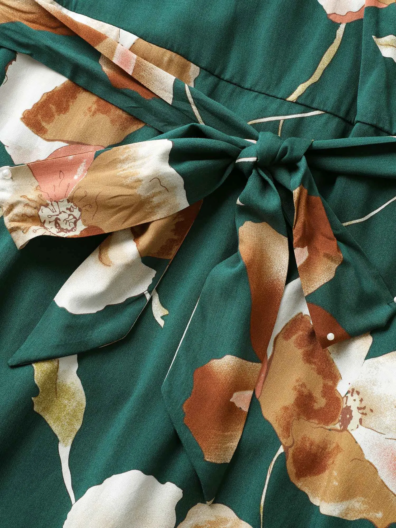 Floral Surplice Neck Belted Cami Dress sold by Bloomchic product image thumbnail 5