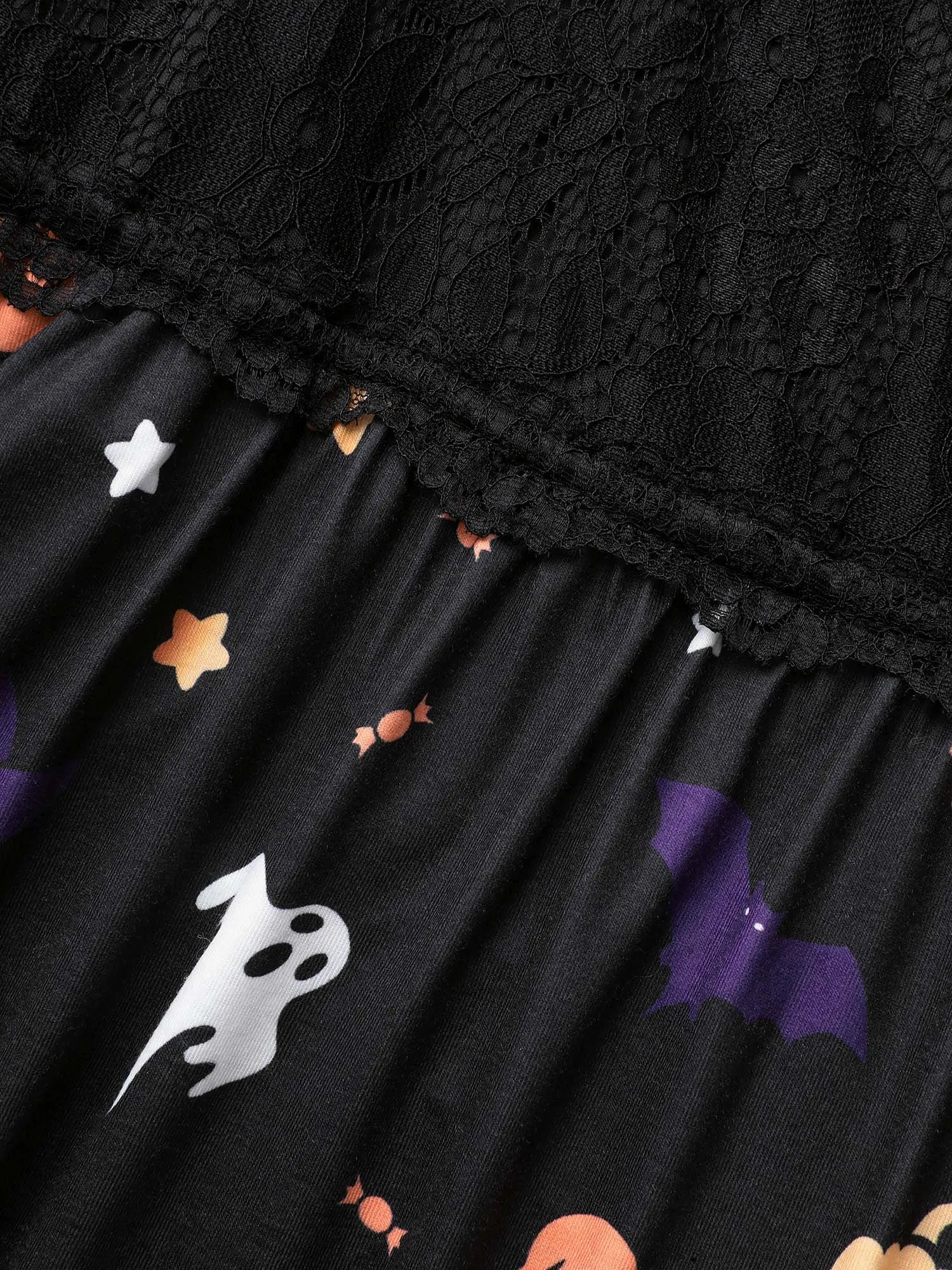 Lace Pumpkin Printed Bust-Defining Mini Dress sold by Bloomchic product image thumbnail 5