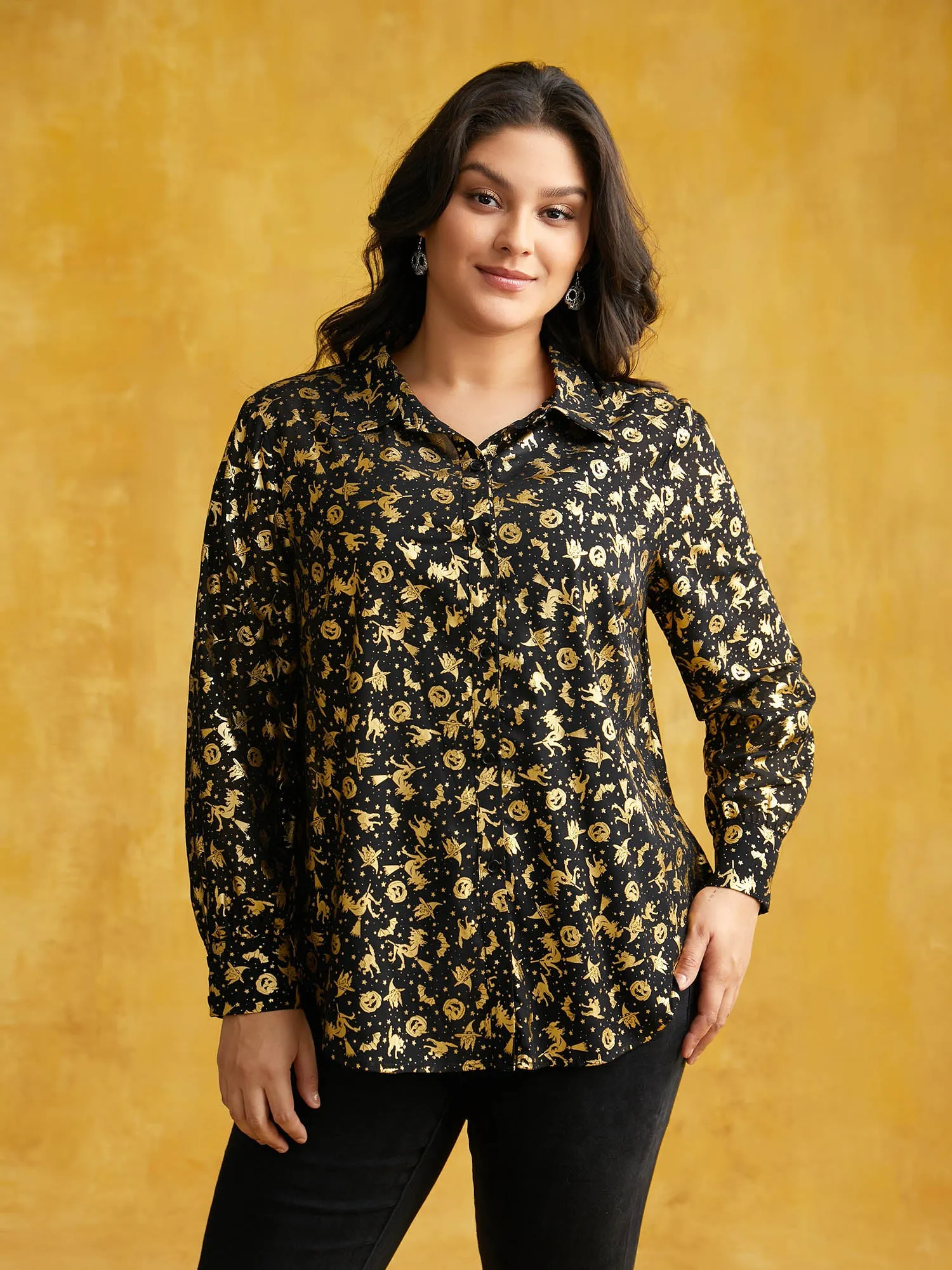 Hot Stamped Golden Gleam Shirt sold by Bloomchic