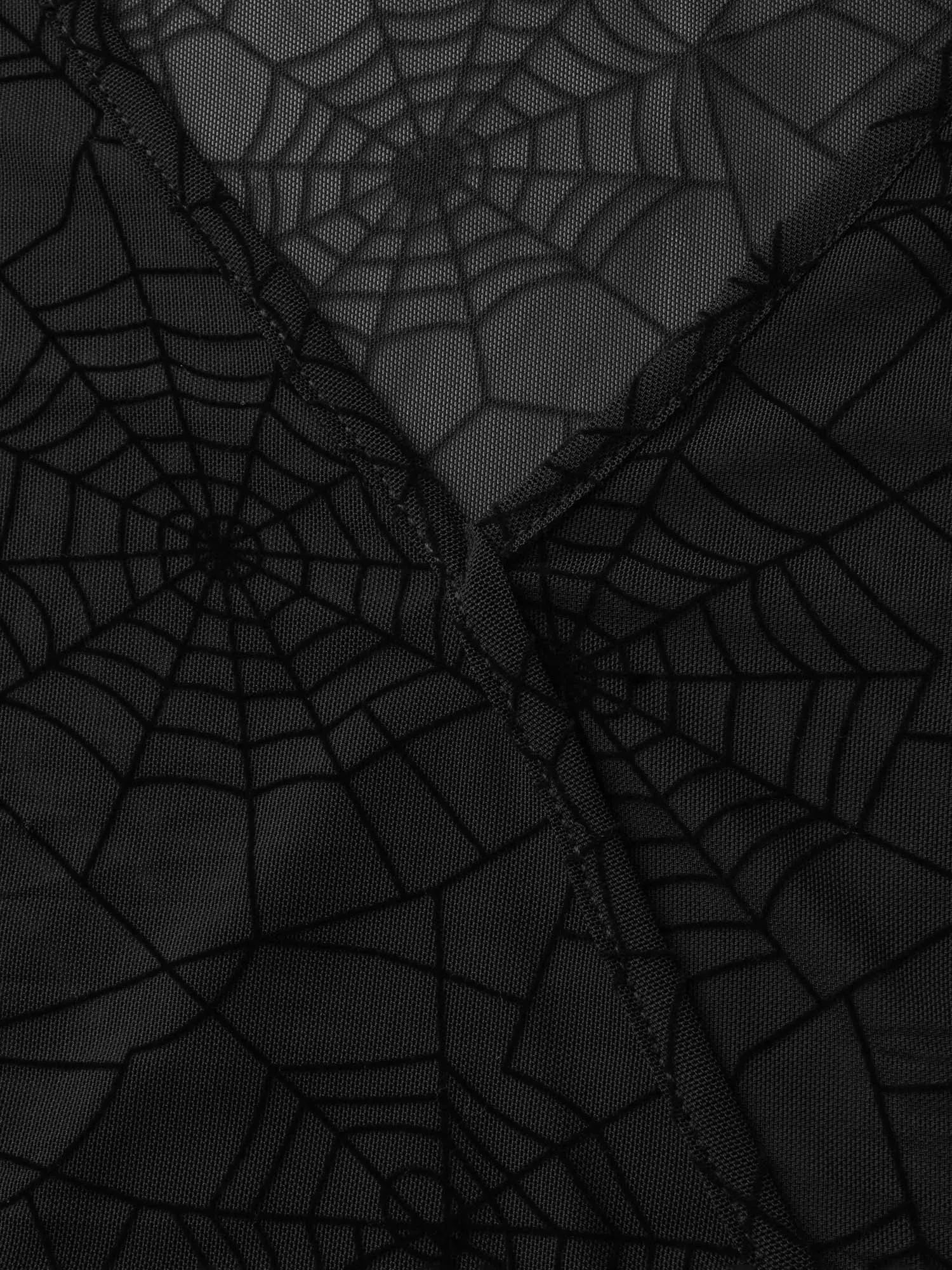 Spider Web Mesh V-Neck T-shirt sold by Bloomchic product image thumbnail 5