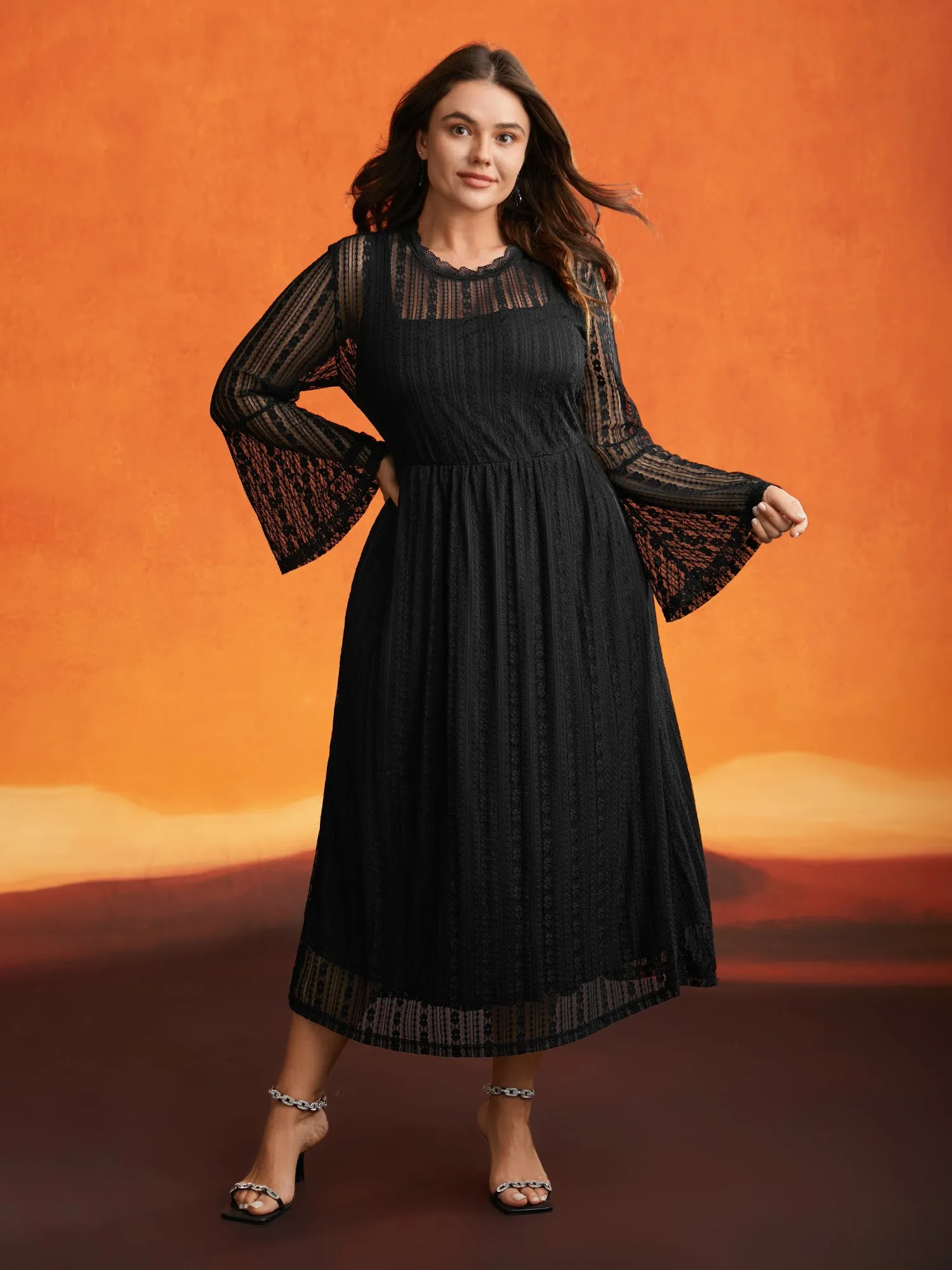 Spellbound Halter Neck Sheer Midi Dress sold by Bloomchic