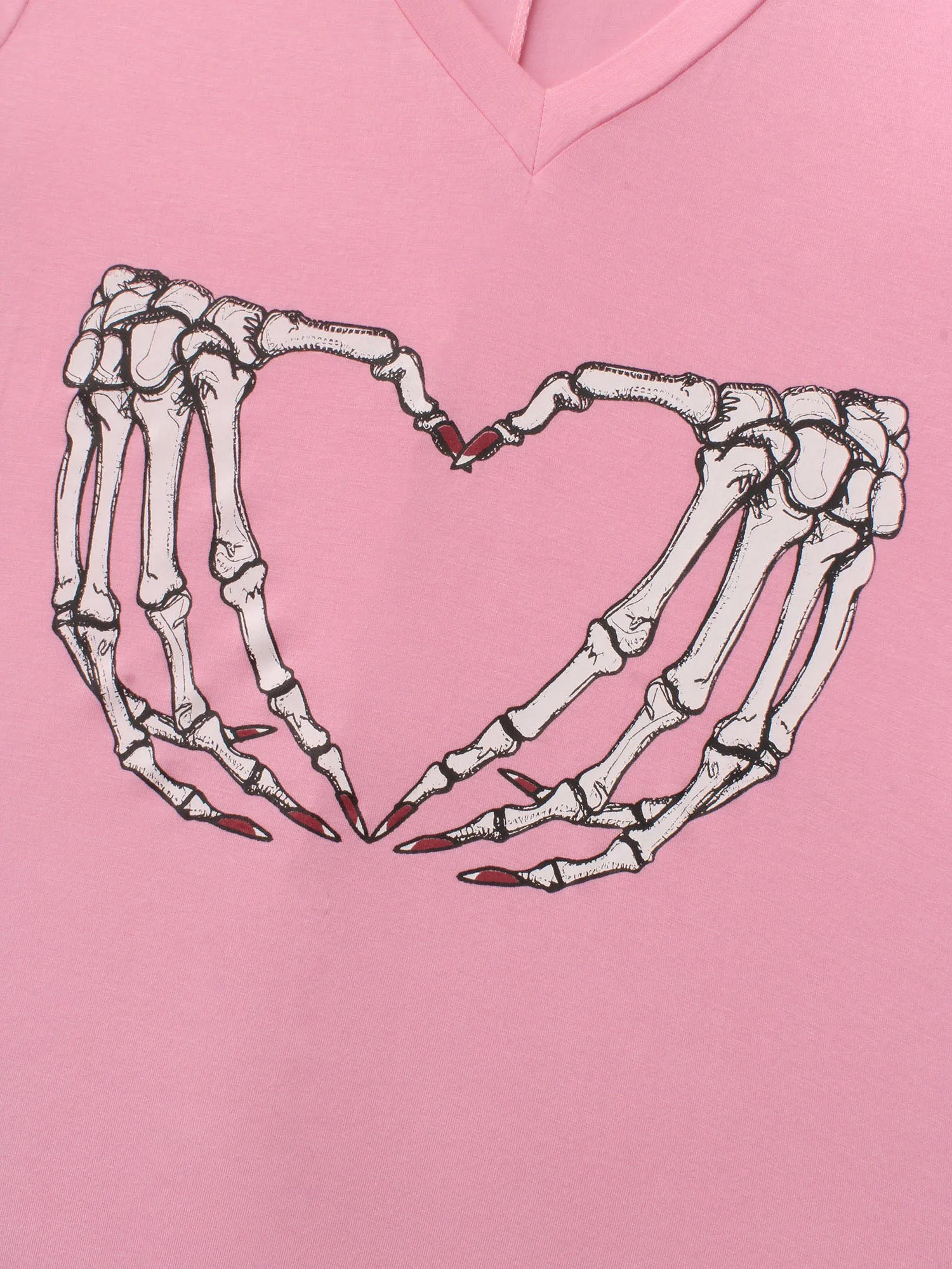 Strech Fabric Skeleton Fingers Heart Midi Dress sold by Bloomchic product image thumbnail 5