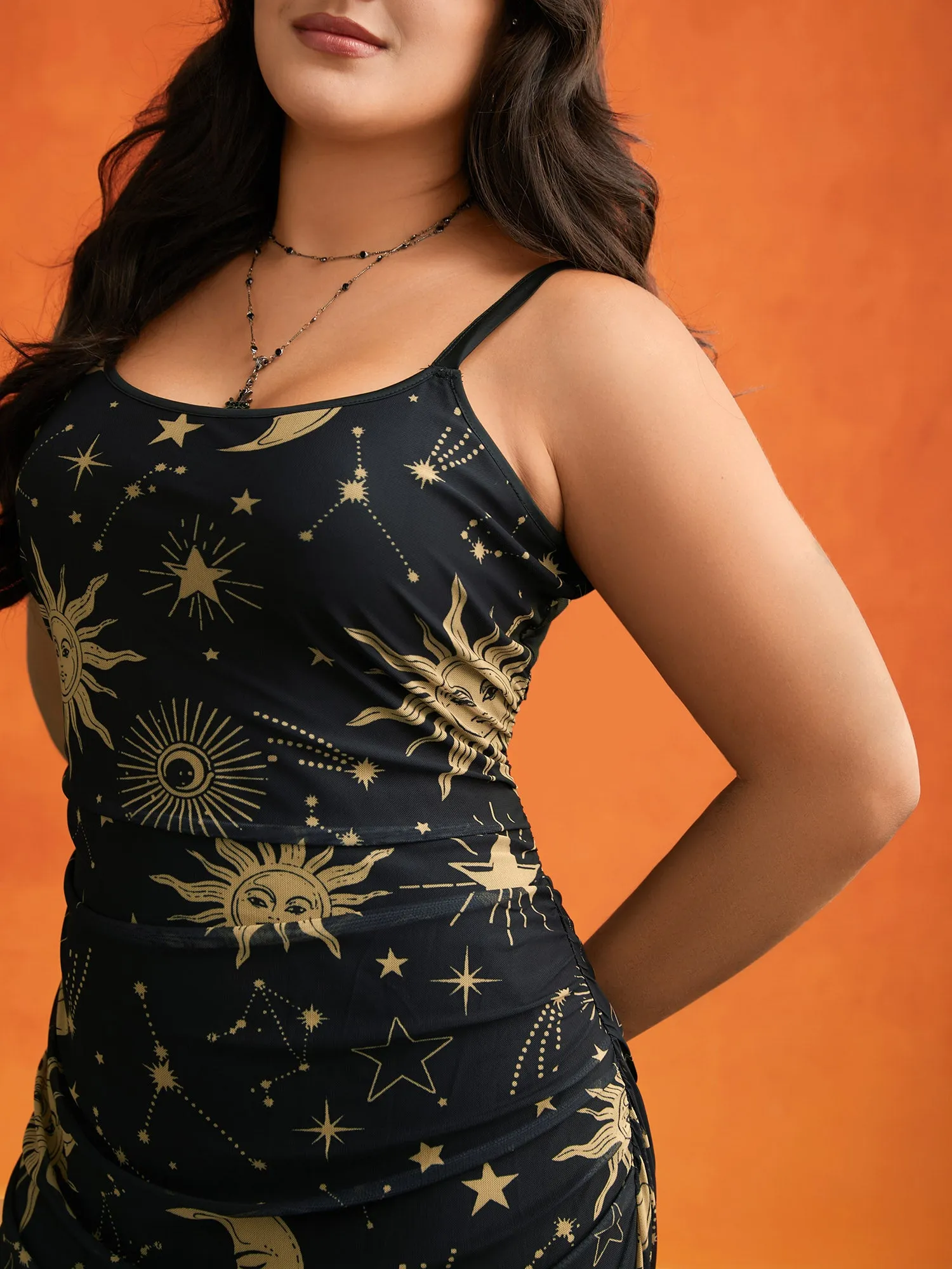 Cami Starry Mesh Chiffon Midi Dress sold by Bloomchic product image thumbnail 4