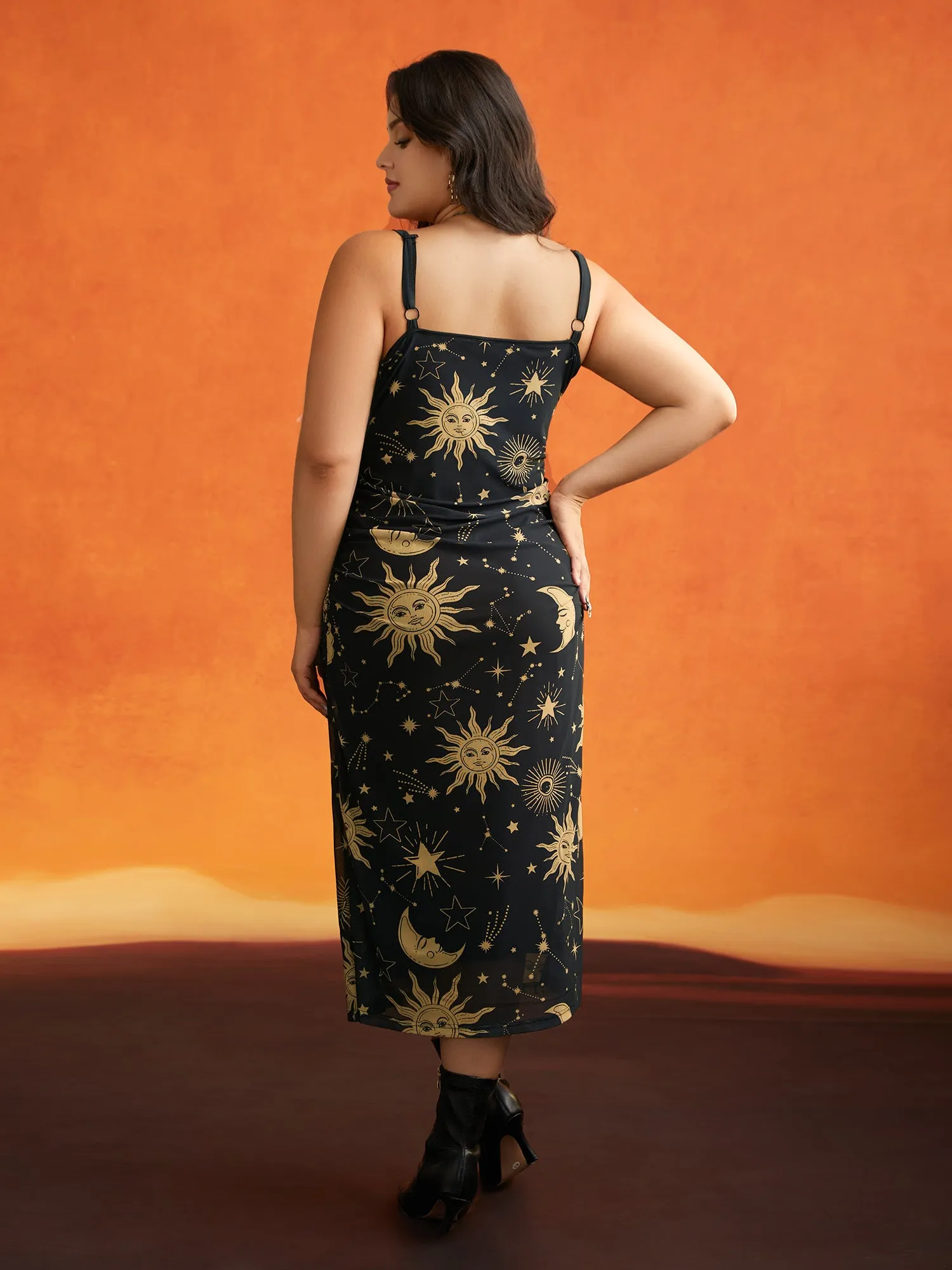 Cami Starry Mesh Chiffon Midi Dress sold by Bloomchic product image thumbnail 3