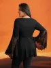 Cross Front Bell Sleeve Top sold by Bloomchic