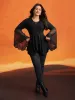 Cross Front Bell Sleeve Top sold by Bloomchic