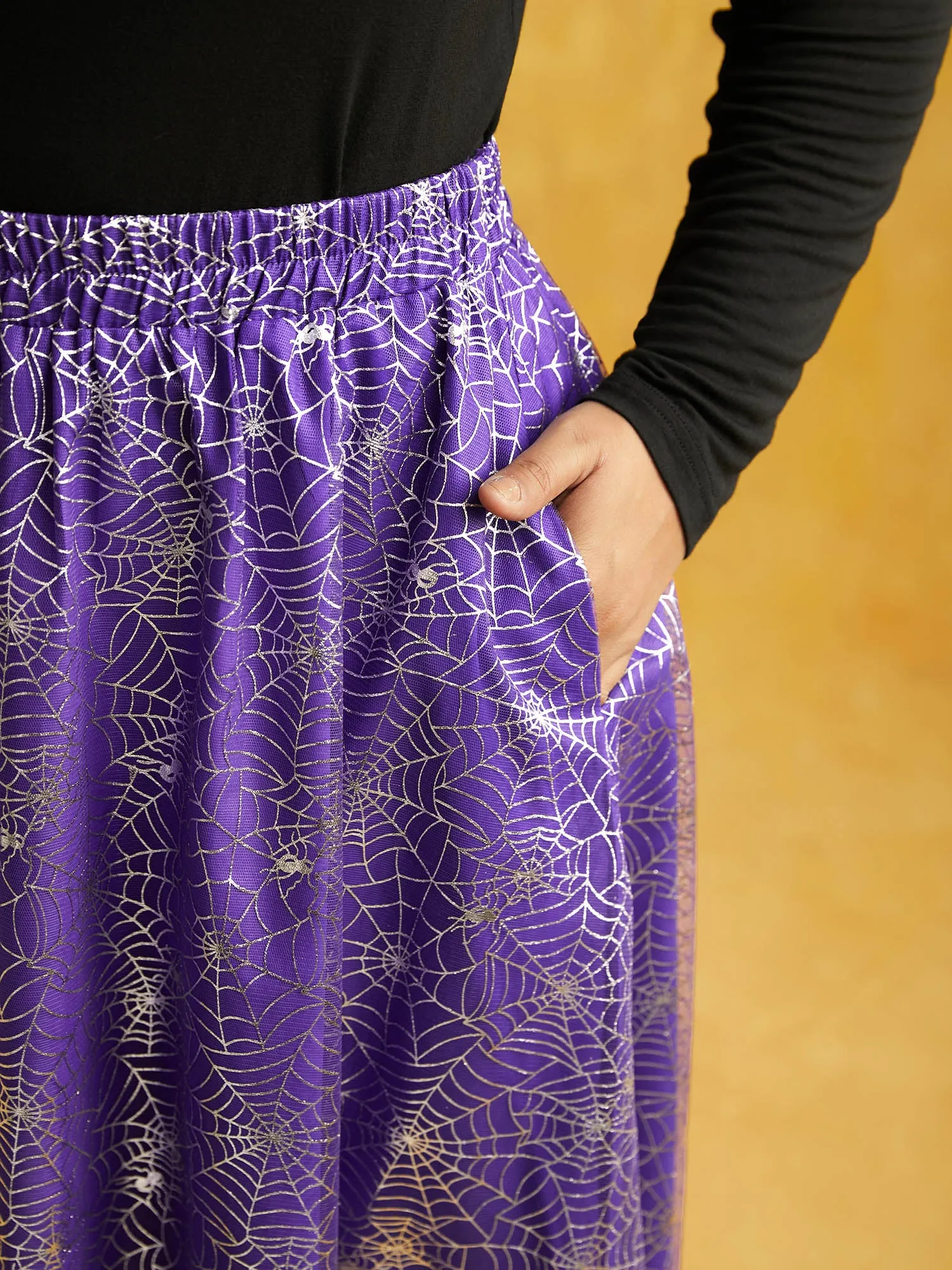 Spiderweb Printed A-line Skirt sold by Bloomchic product image thumbnail 4