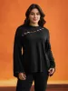 Peek-A-Boo Cut-Out Neckline T-shirt sold by Bloomchic
