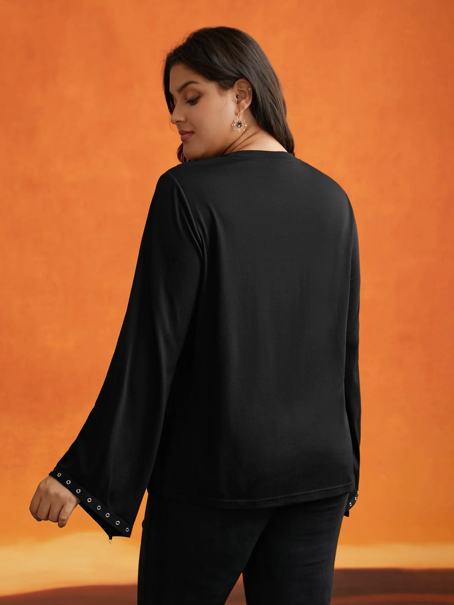 Peek-A-Boo Cut-Out Neckline T-shirt sold by Bloomchic product image thumbnail 5