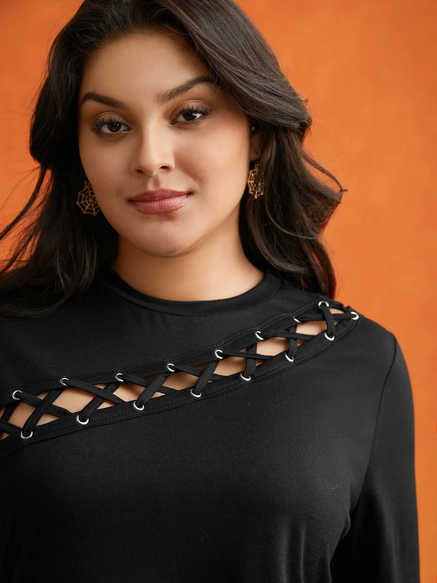 Peek-A-Boo Cut-Out Neckline T-shirt sold by Bloomchic product image thumbnail 3