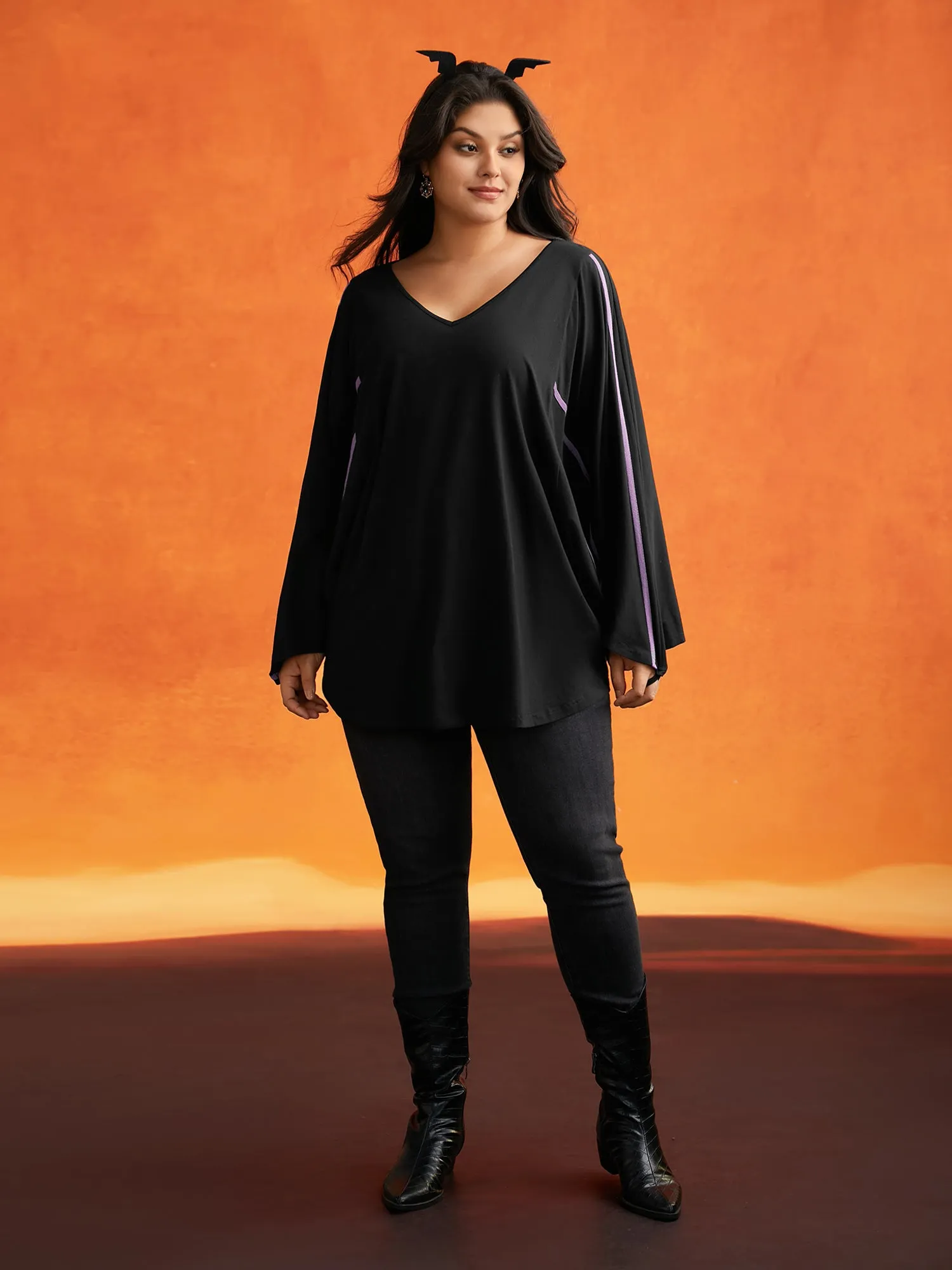 Bat Wing Shaped Sleeves T-shirt sold by Bloomchic product image thumbnail 2