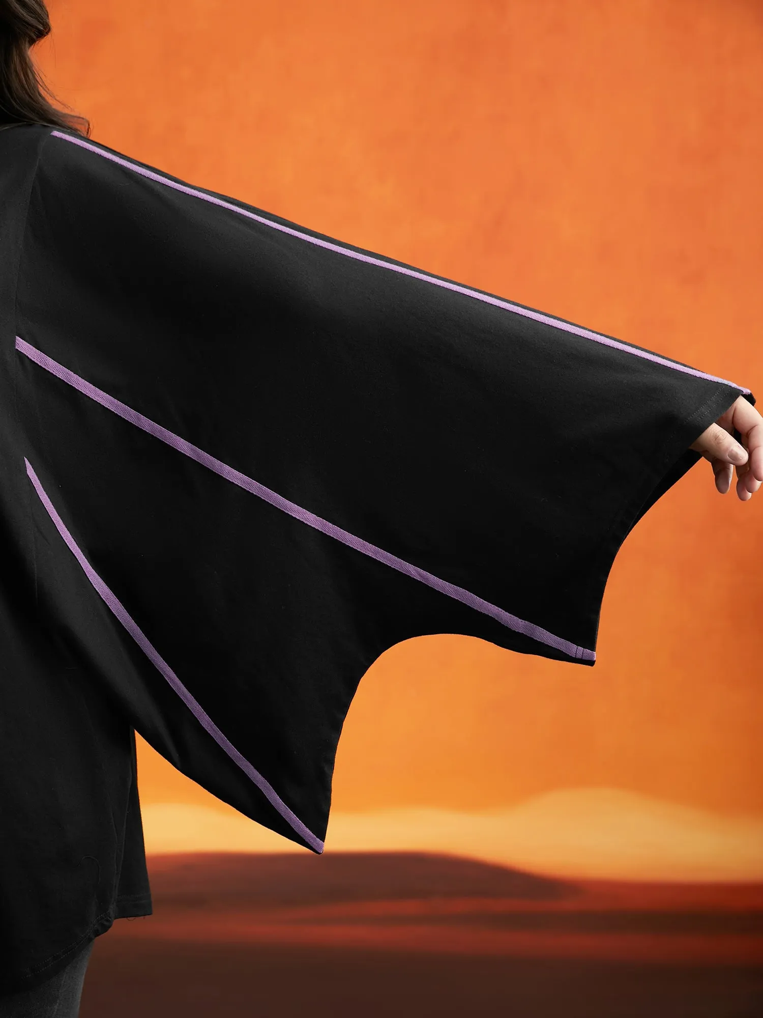 Bat Wing Shaped Sleeves T-shirt sold by Bloomchic product image thumbnail 4