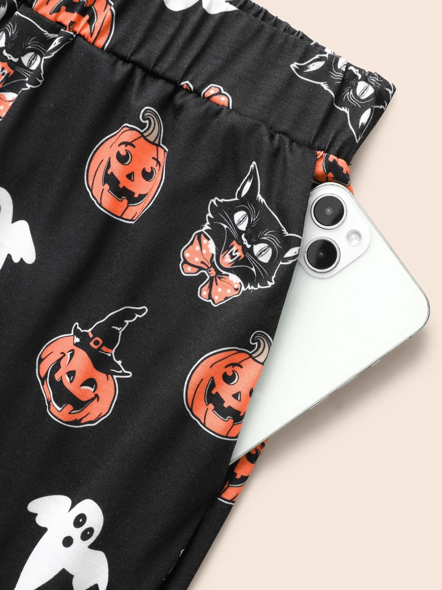 Pumpkin Ghost Printed Wide Leg Pants sold by Bloomchic product image thumbnail 5