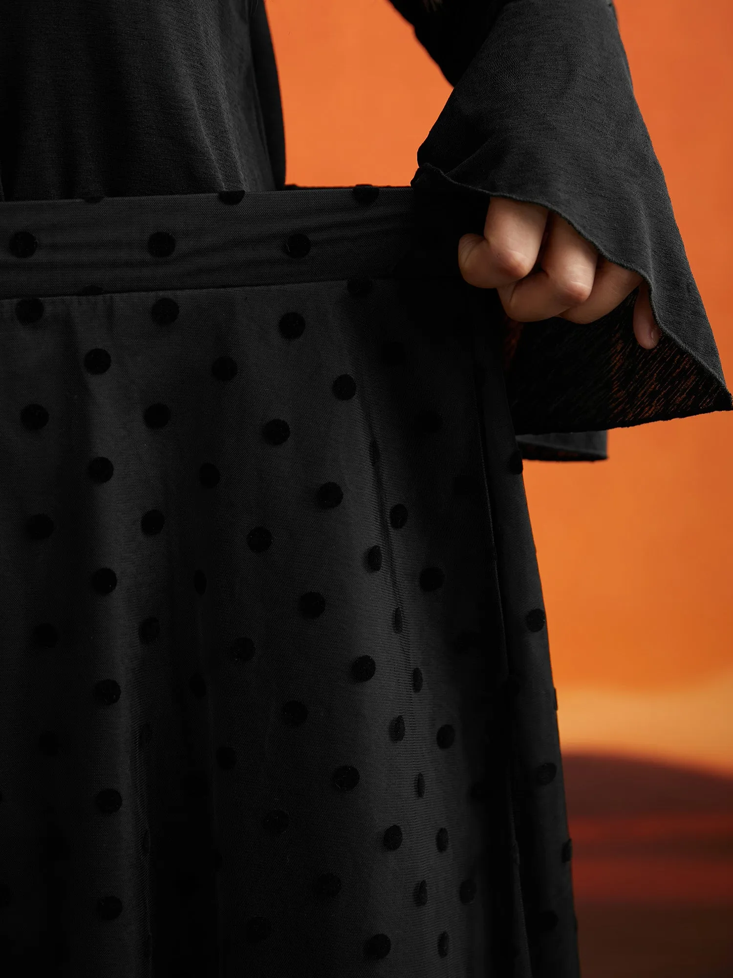 Polka Dot Textured A-Line Midi Skirt sold by Bloomchic product image thumbnail 4