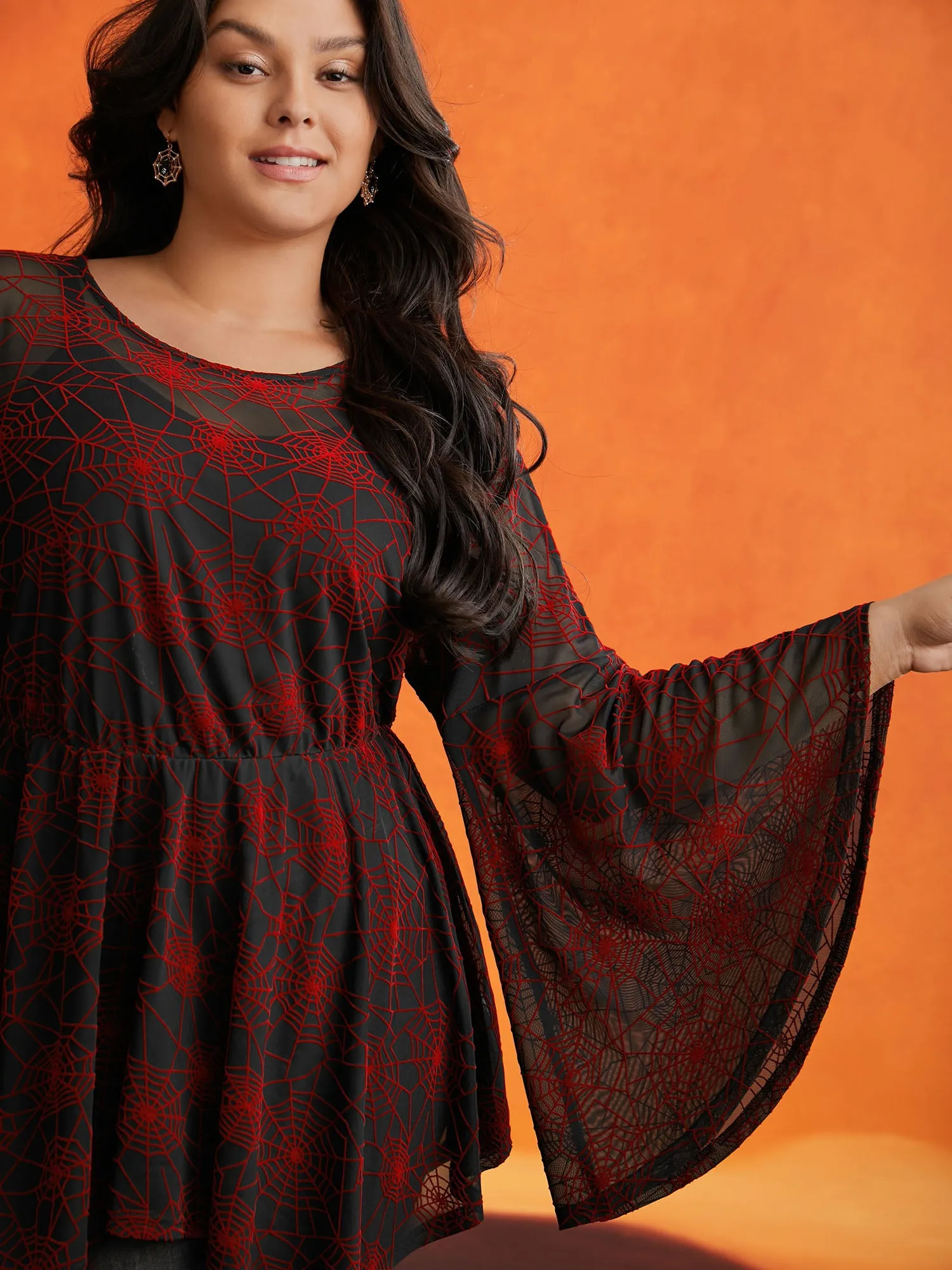 Elastic Mesh Webbed Wonder Blouse sold by Bloomchic product image thumbnail 3