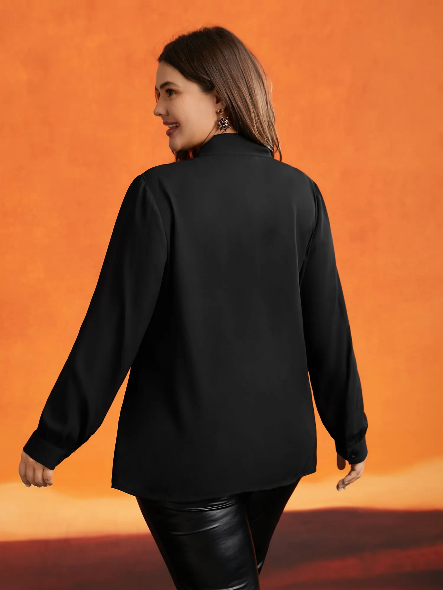 Lace-Trimmed Adjustable Ties Blouse sold by Bloomchic product image thumbnail 4