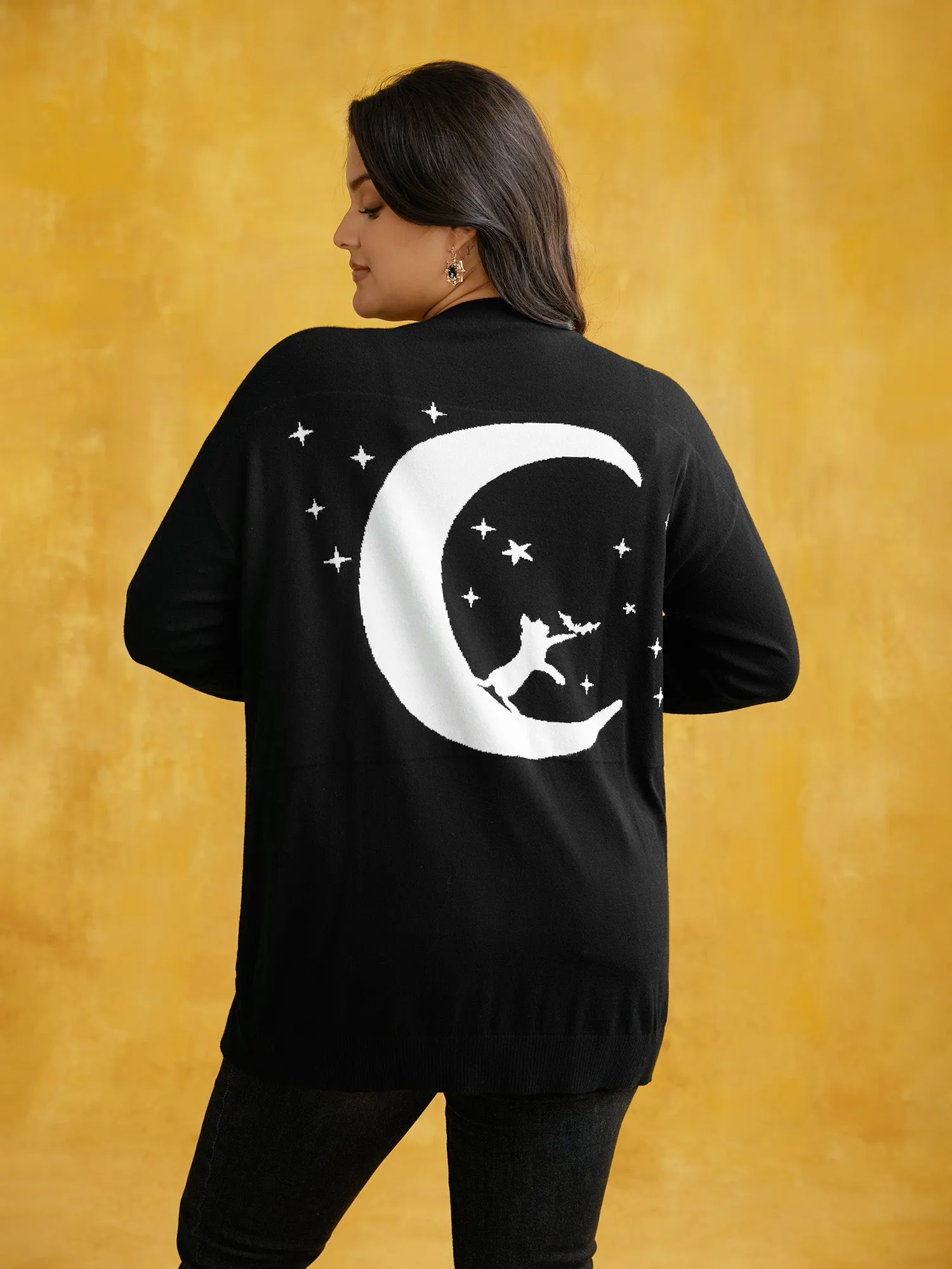 Supersoft Essentials Cat On The Moon Cardigan sold by Bloomchic