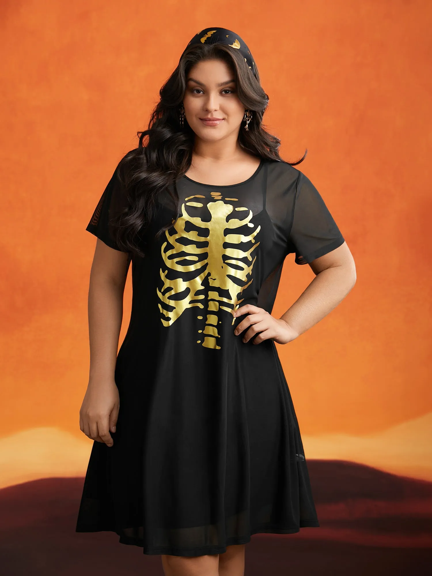 Bone Stamping Gold Accents Mini Dress sold by Bloomchic