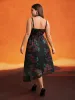 Cami Lace Floral Waist Cinching Midi Dress sold by Bloomchic