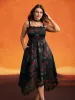 Cami Lace Floral Waist Cinching Midi Dress sold by Bloomchic