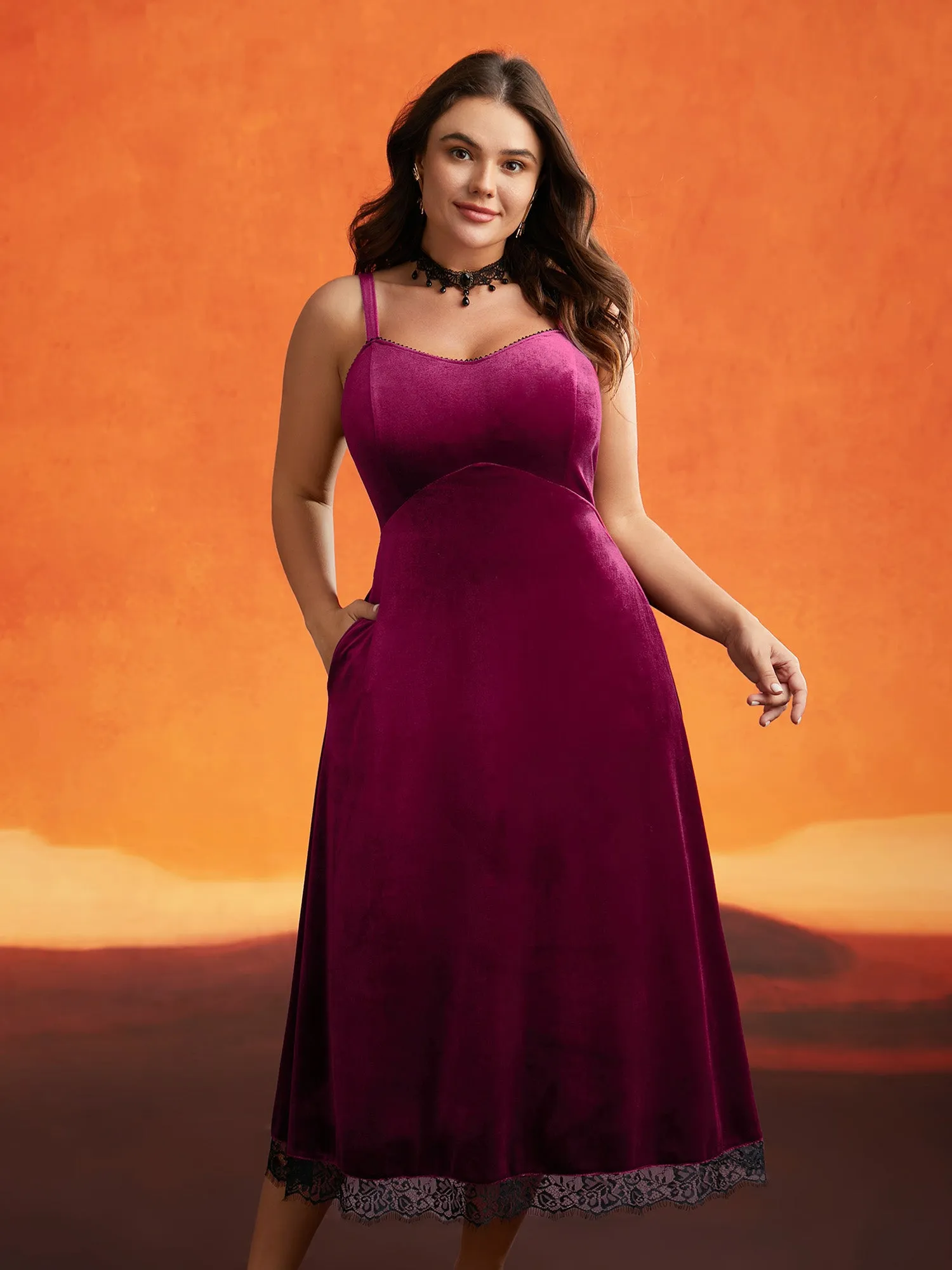 Cami Velvet Fitted Waist Maxi Dress sold by Bloomchic product image thumbnail 2