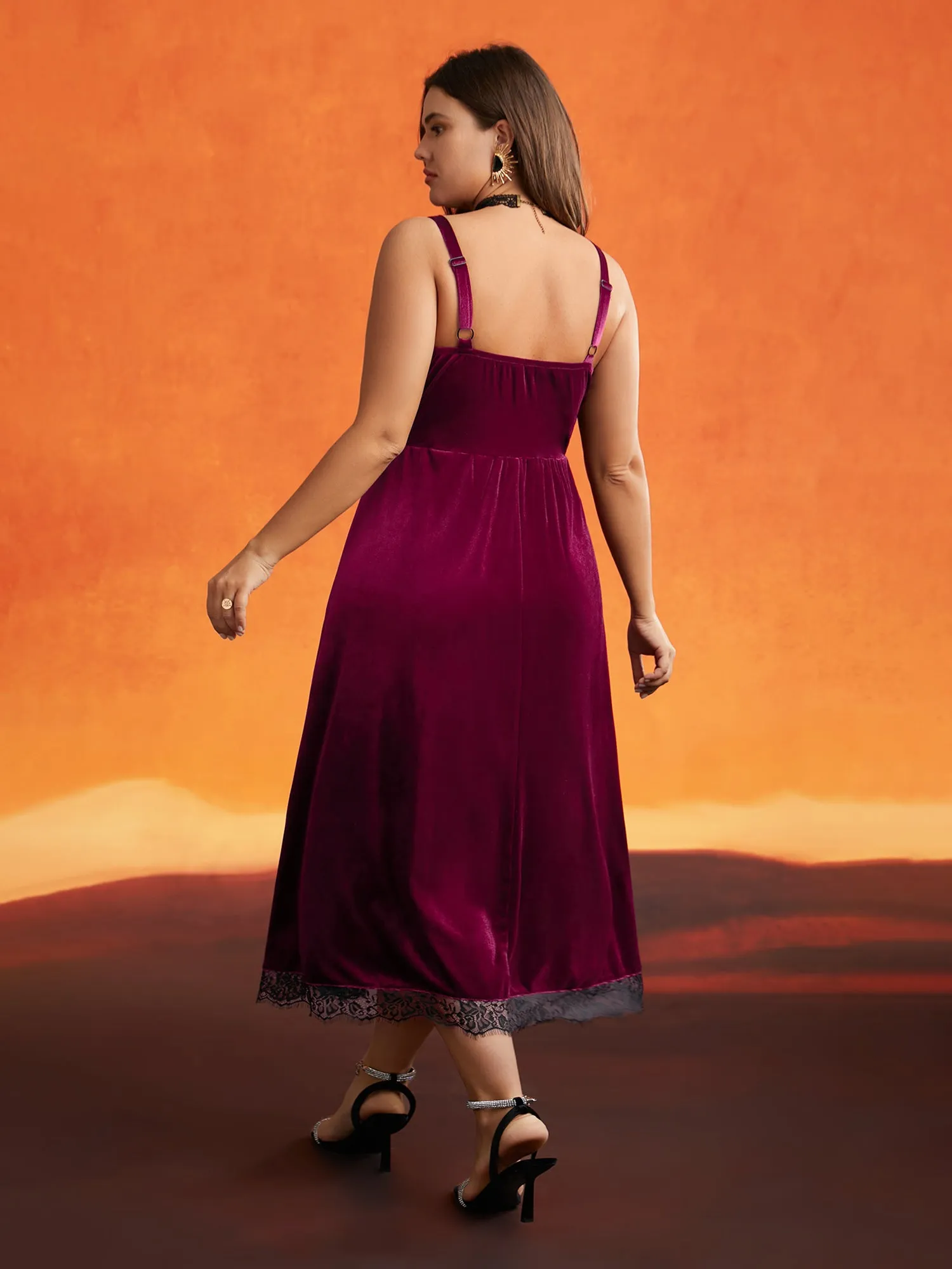 Cami Velvet Fitted Waist Maxi Dress sold by Bloomchic product image thumbnail 3
