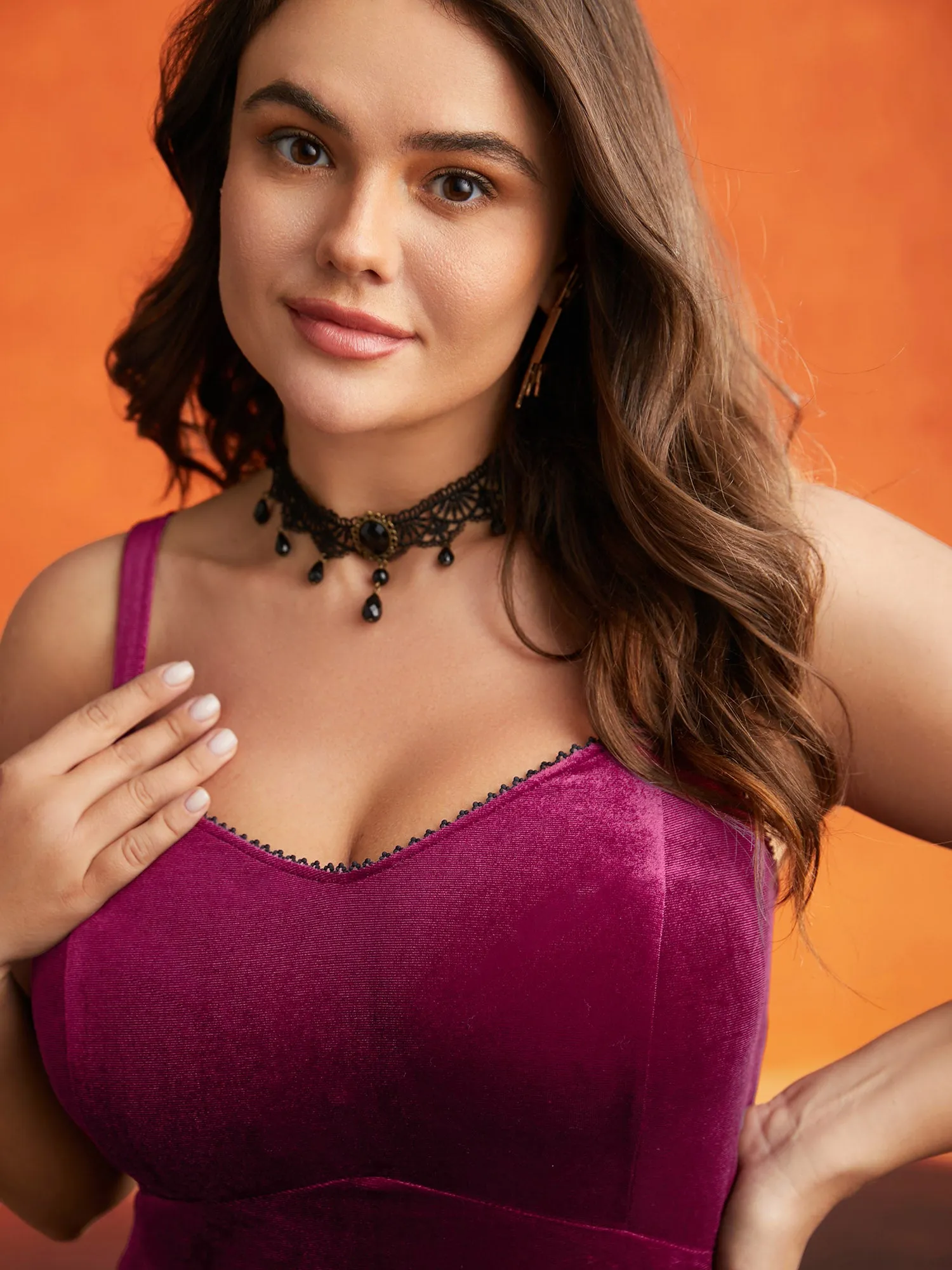 Cami Velvet Fitted Waist Maxi Dress sold by Bloomchic product image thumbnail 4