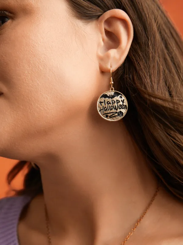 Happy Halloween Glossy Dangle Earrings sold by Bloomchic