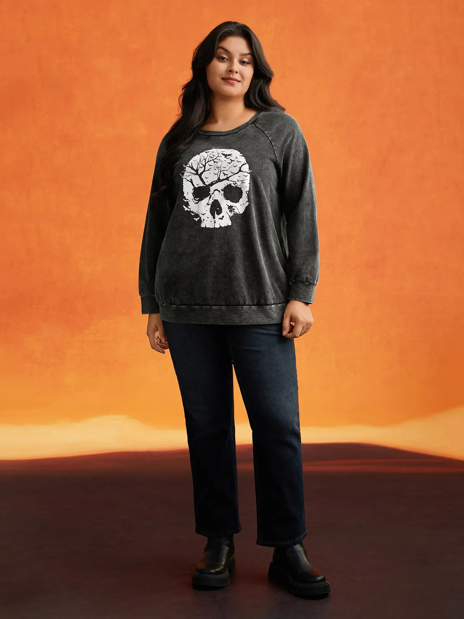 Retro Wash Cotton Sweatshirt sold by Bloomchic product image thumbnail 3