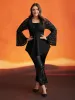 Bat Wing Elastic Flocking Corn Straps Blouse sold by Bloomchic