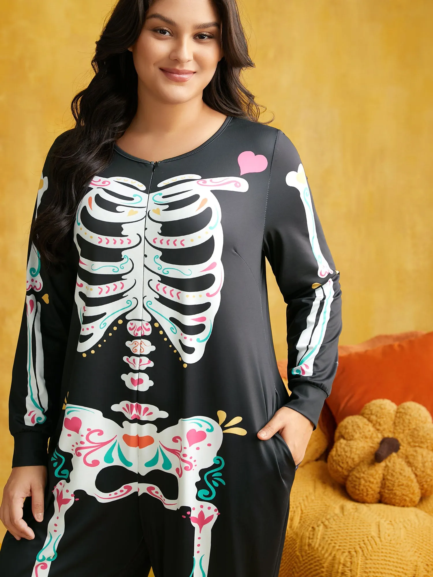 Skeletal Rib Invisible Zipper Romper sold by Bloomchic product image thumbnail 4