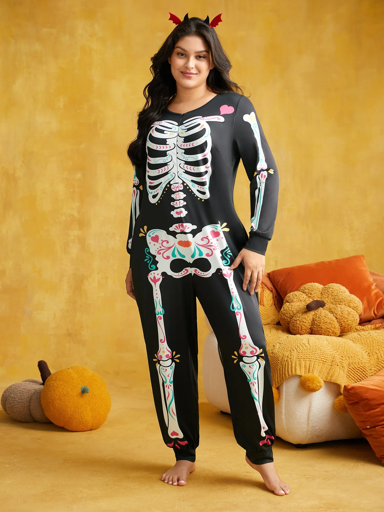Skeletal Rib Invisible Zipper Romper sold by Bloomchic product image thumbnail 2