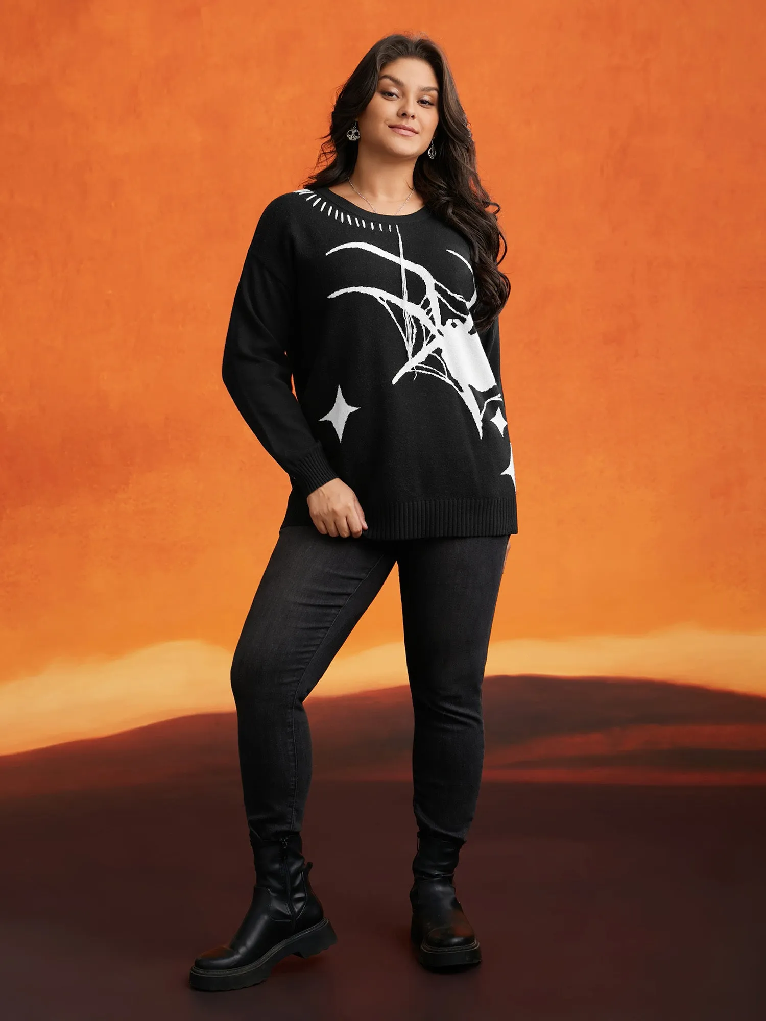 Supersoft Essentials Spider Printed Jacquard Pullover sold by Bloomchic product image thumbnail 4