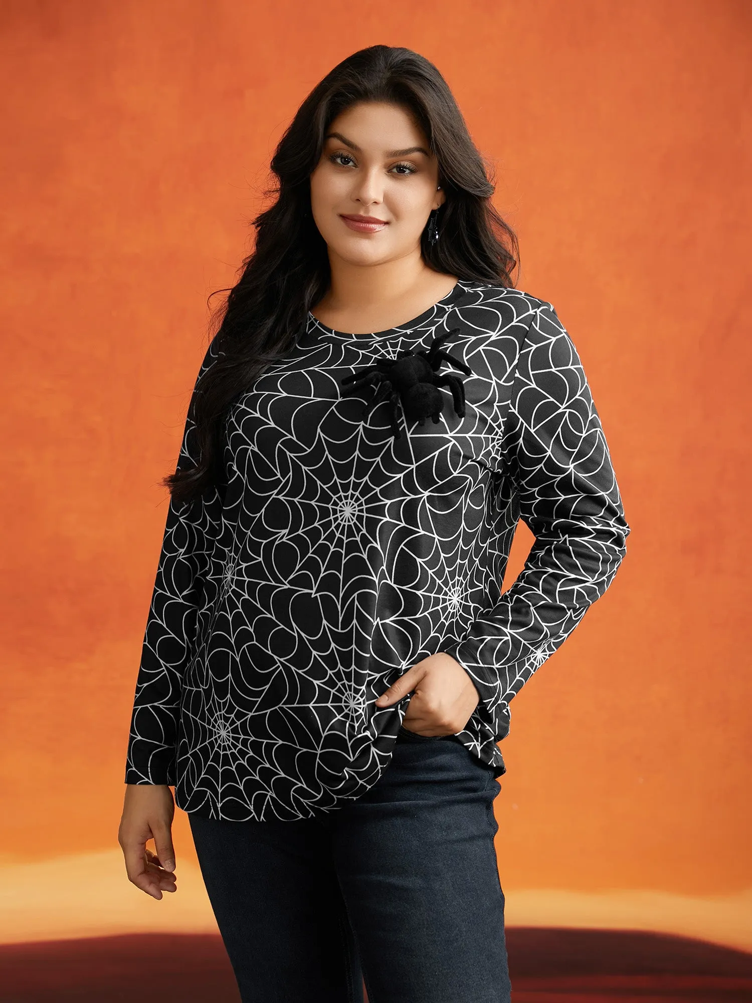 3D Spider Printed Slim-Fit T-shirt sold by Bloomchic product image thumbnail 4