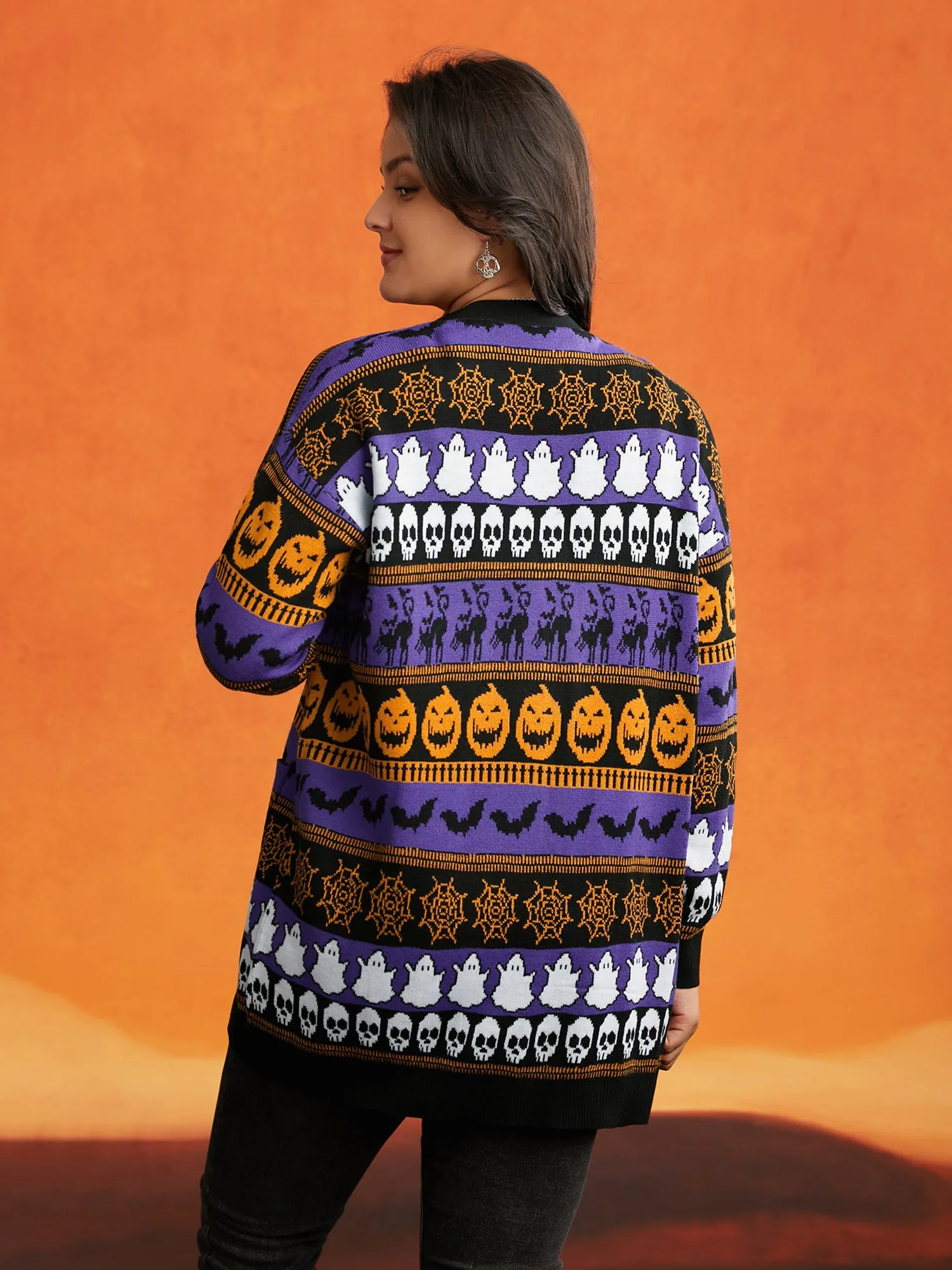 Everything Halloween Jacquard Open Cardigan sold by Bloomchic product image thumbnail 2