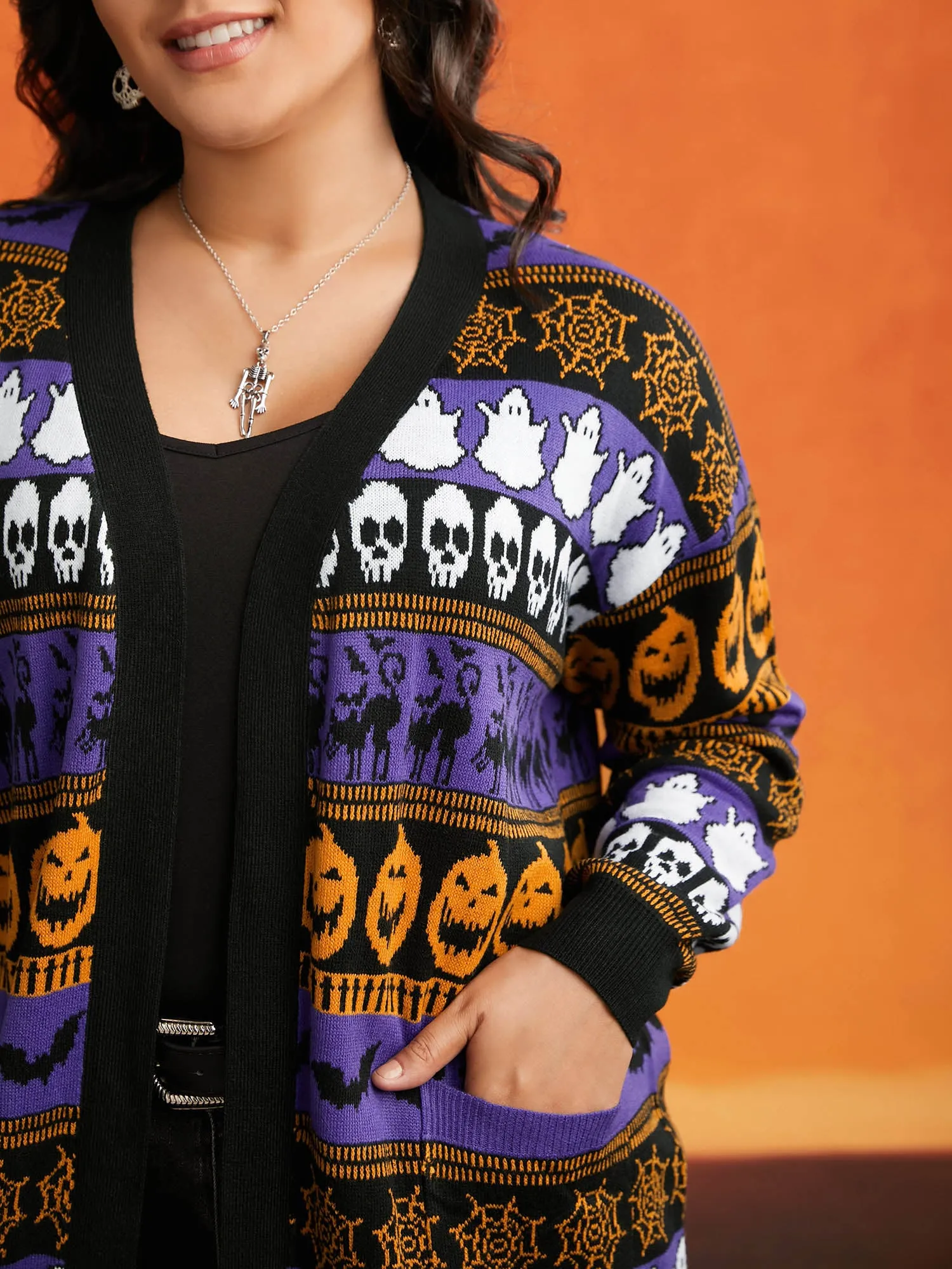 Everything Halloween Jacquard Open Cardigan sold by Bloomchic product image thumbnail 4