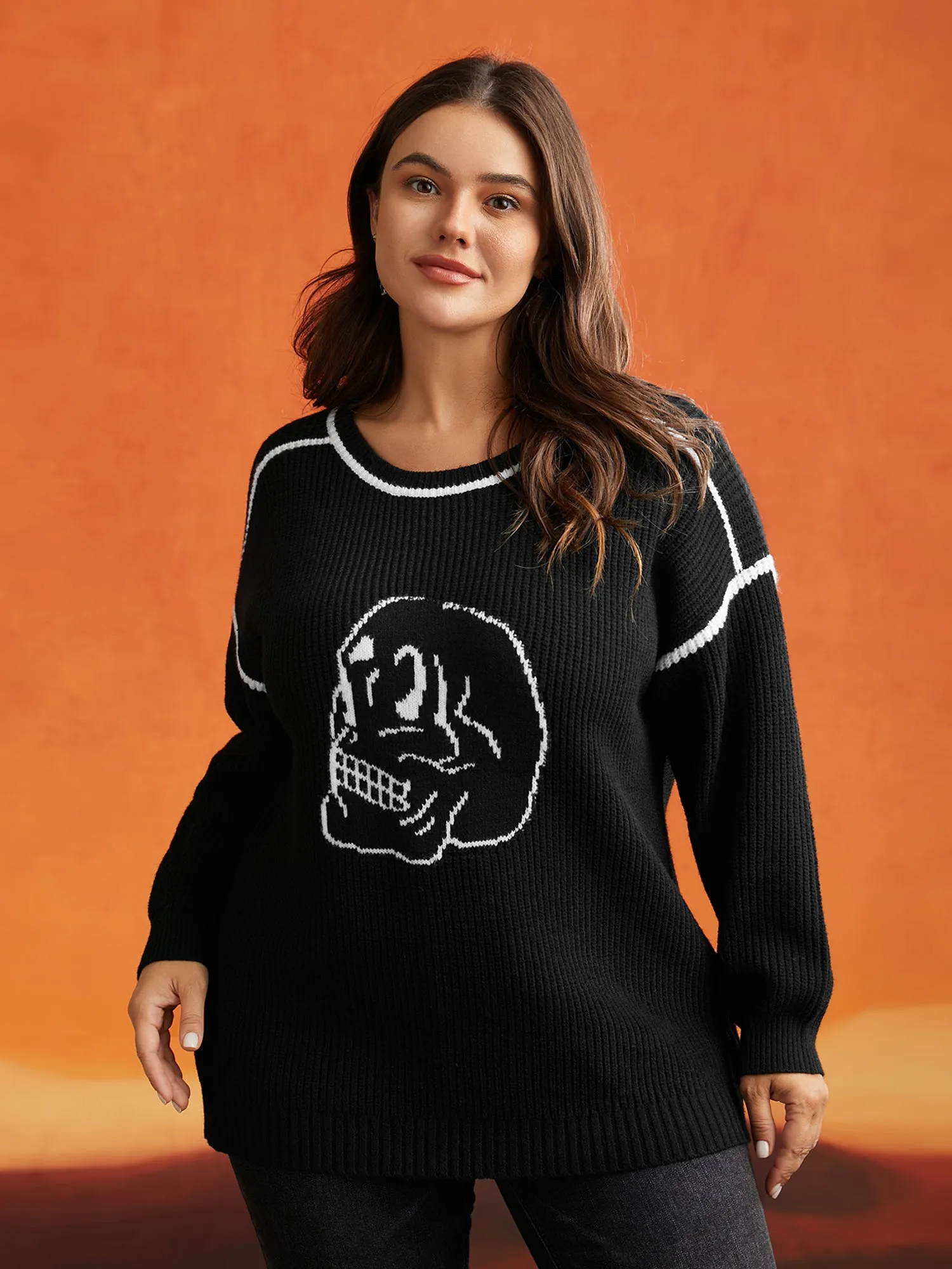 Skull Printed Balloon Sleeves Pullover sold by Bloomchic product image thumbnail 2