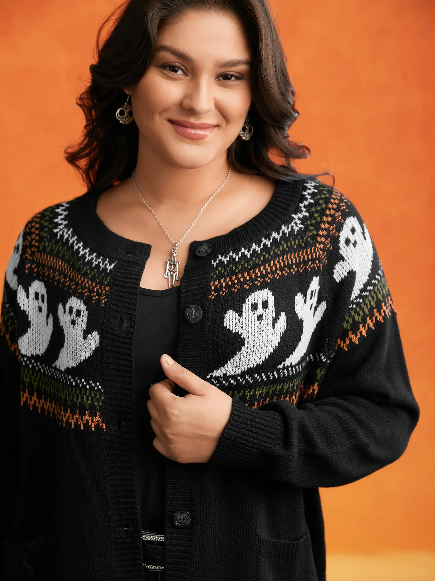Ghostly Fair Isle Button-Up Cardigan sold by Bloomchic product image thumbnail 5