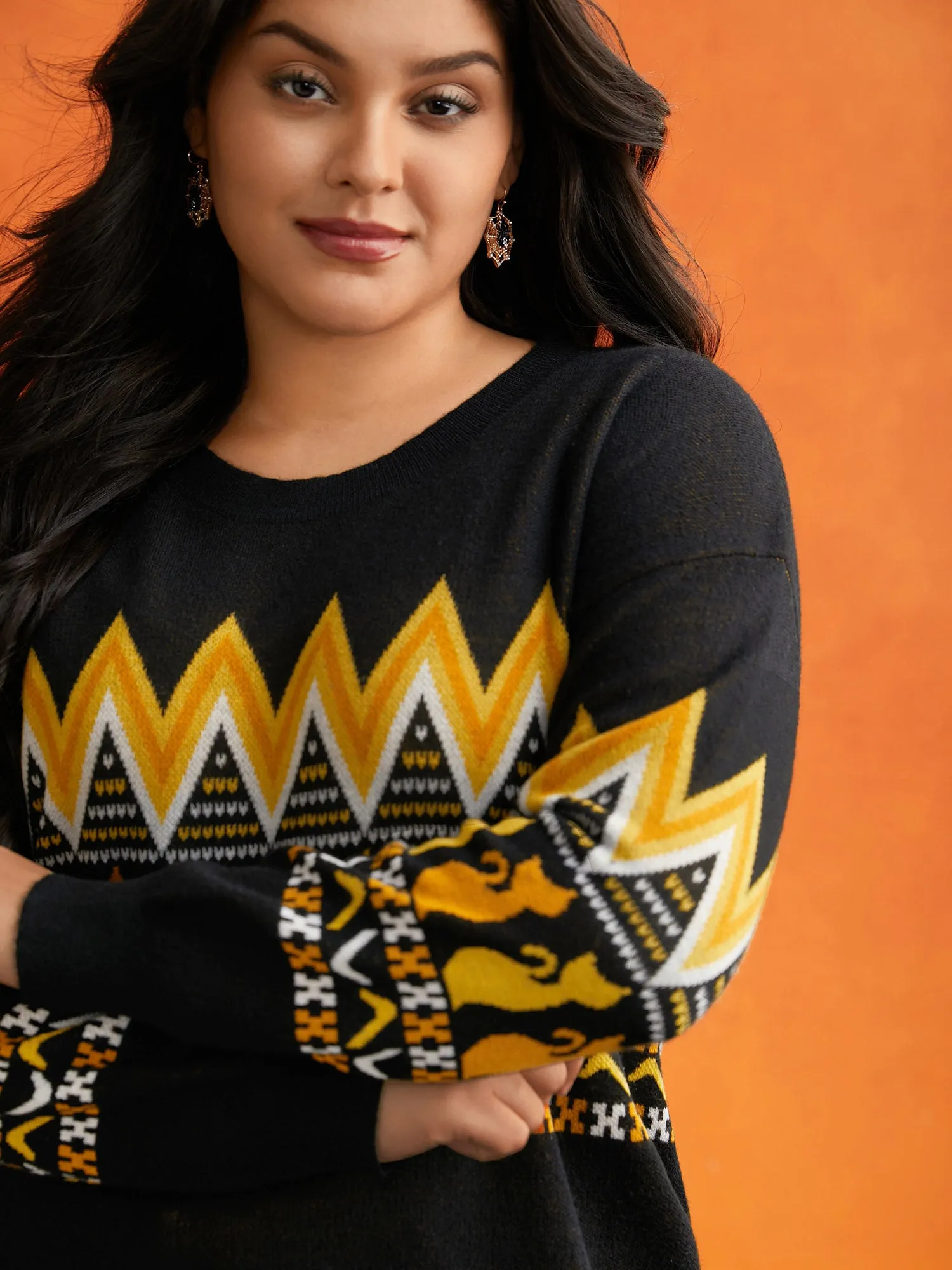 Cat Printed Jacquard Fair Isle Pullover sold by Bloomchic product image thumbnail 5