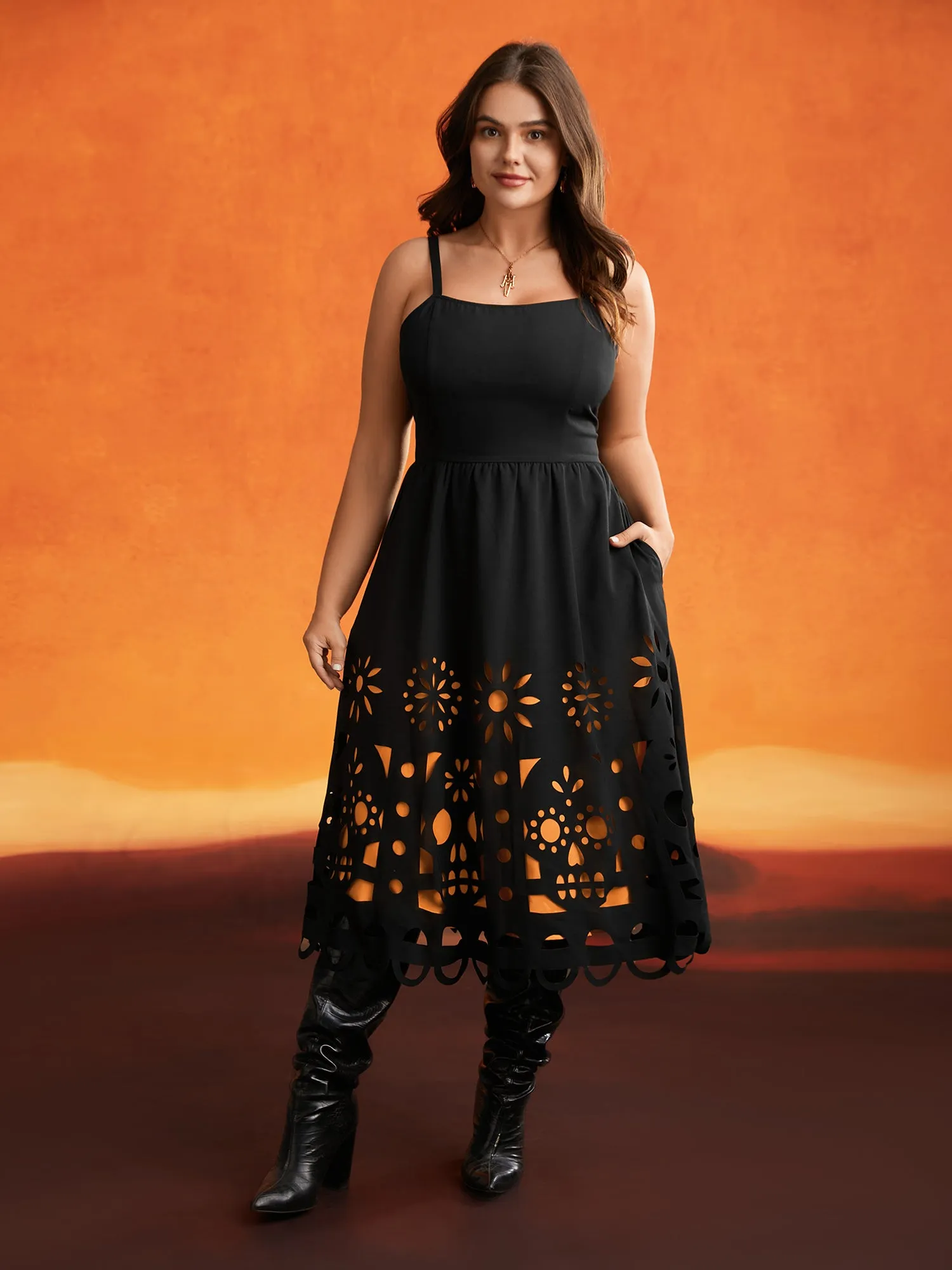 Skull Burnout Cami Midi Dress sold by Bloomchic product image thumbnail 5