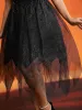 Enchanted Shiny Mesh Petal Hem Midi Dress sold by Bloomchic