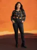 Pumpkin & Skull Printed Button Down Shirt sold by Bloomchic