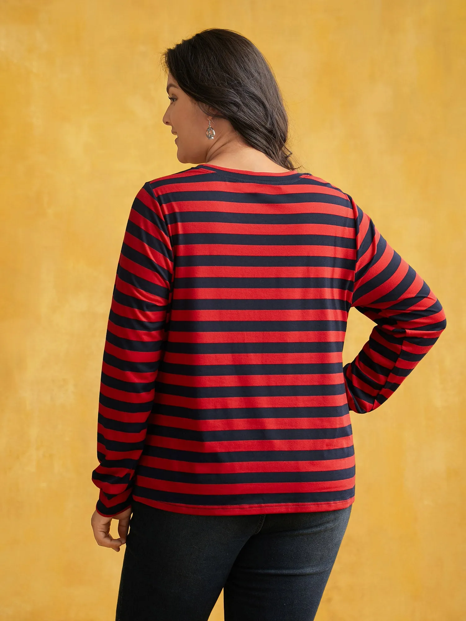 Striking Striped Relaxed Fit T-shirt sold by Bloomchic product image thumbnail 2