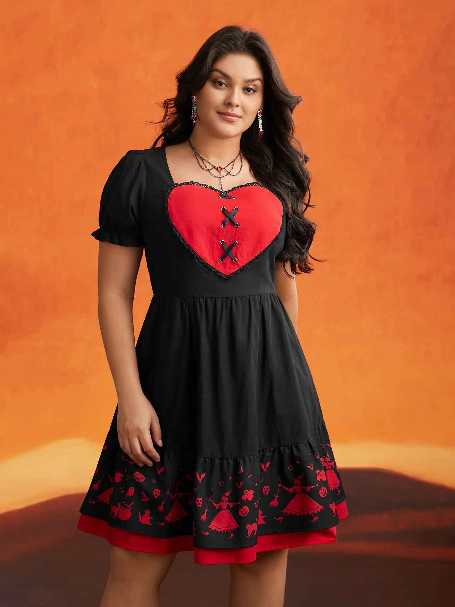 Sweet Romance Heart Motif Midi Dress sold by Bloomchic