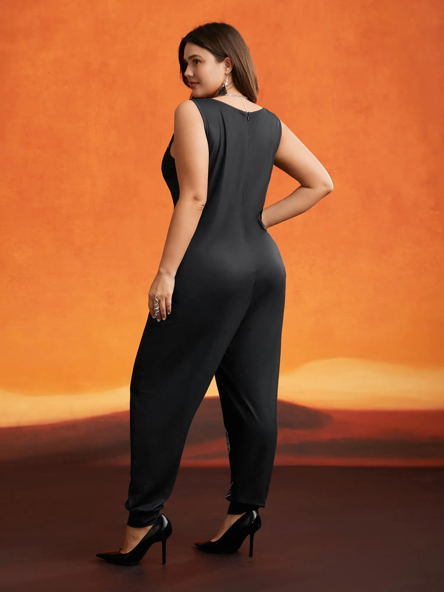 Skeleton Printed Off-Sleeves Jumpsuit sold by Bloomchic product image thumbnail 4