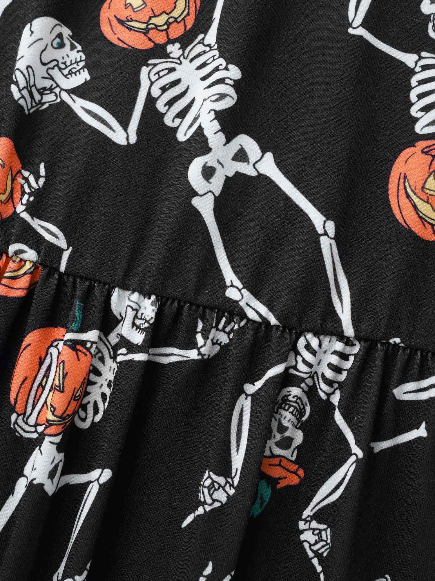 Pumpkin Skeleton Elastic Waist Midi Dress sold by Bloomchic product image thumbnail 5