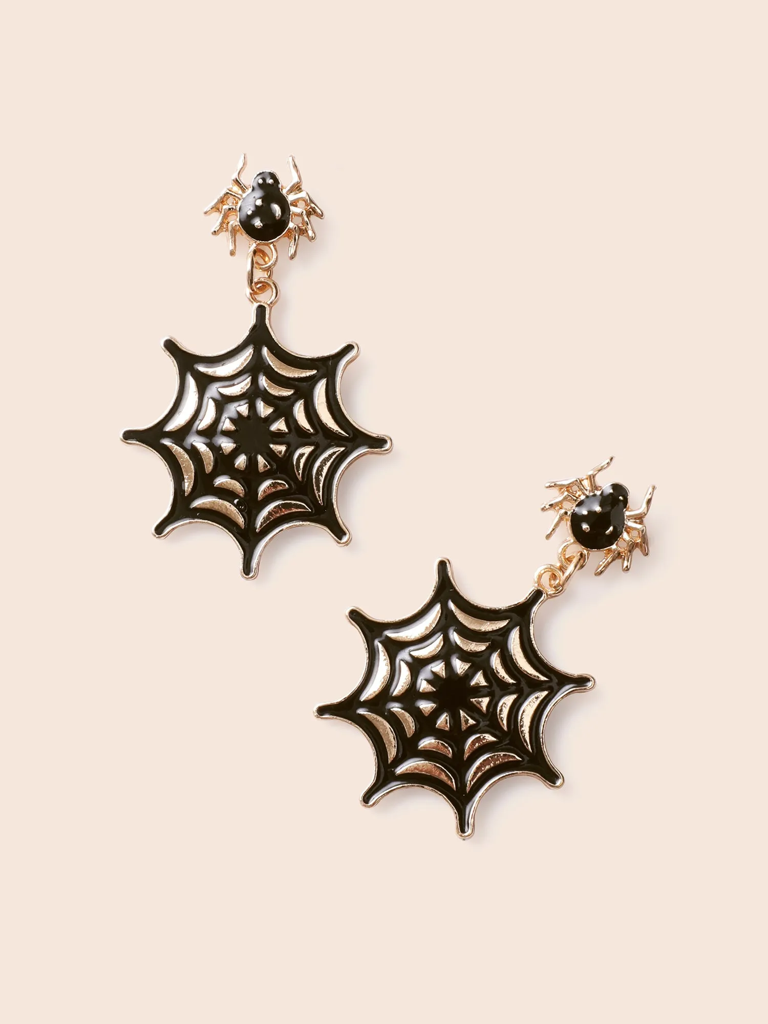 Spider Web Gold Dangle Earrings sold by Bloomchic product image thumbnail 4