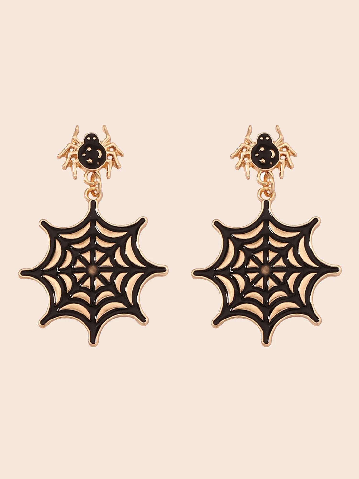 Spider Web Gold Dangle Earrings sold by Bloomchic product image thumbnail 2