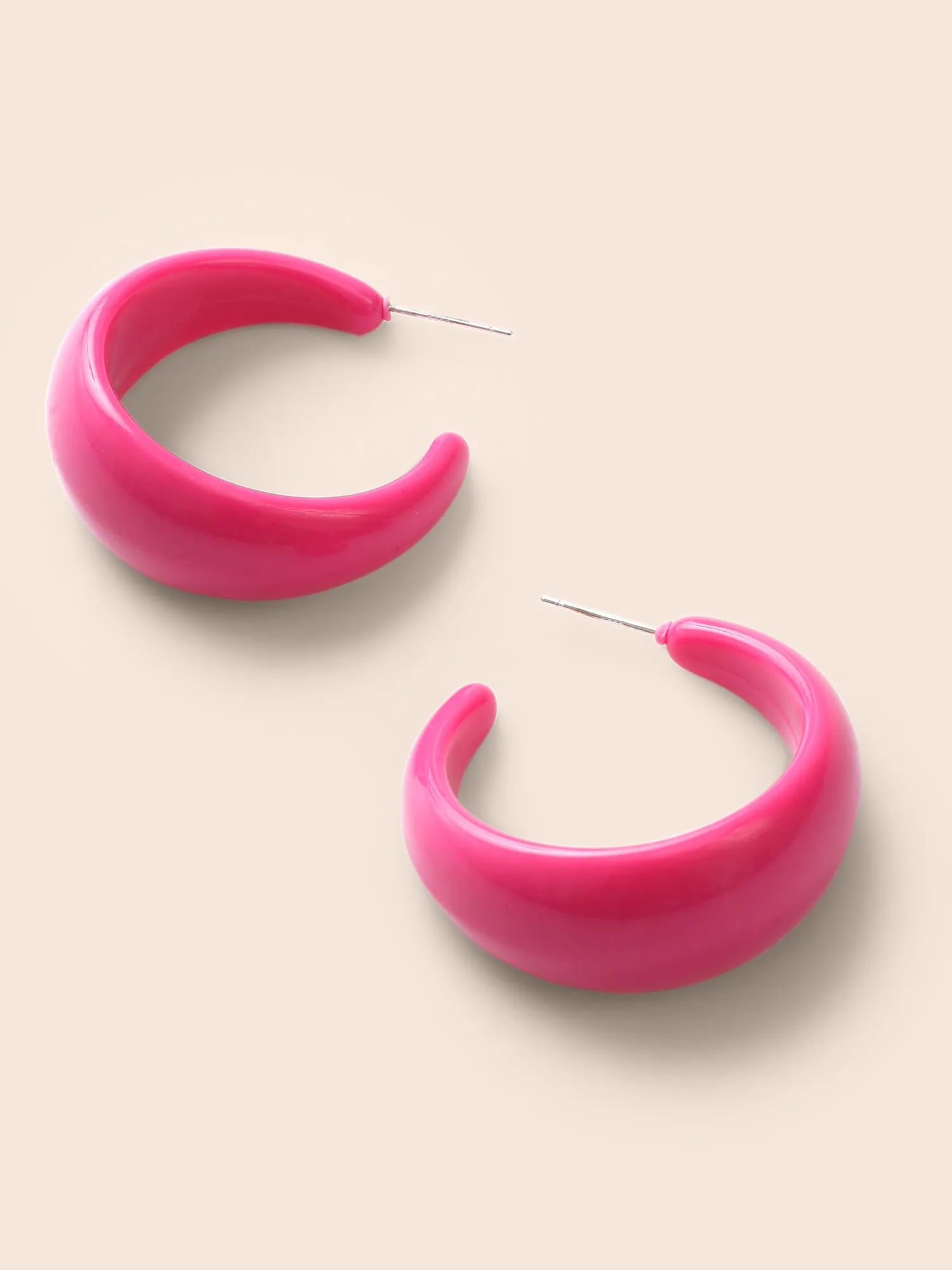 Neon Small Hoop Pink Earrings sold by Bloomchic product image thumbnail 5