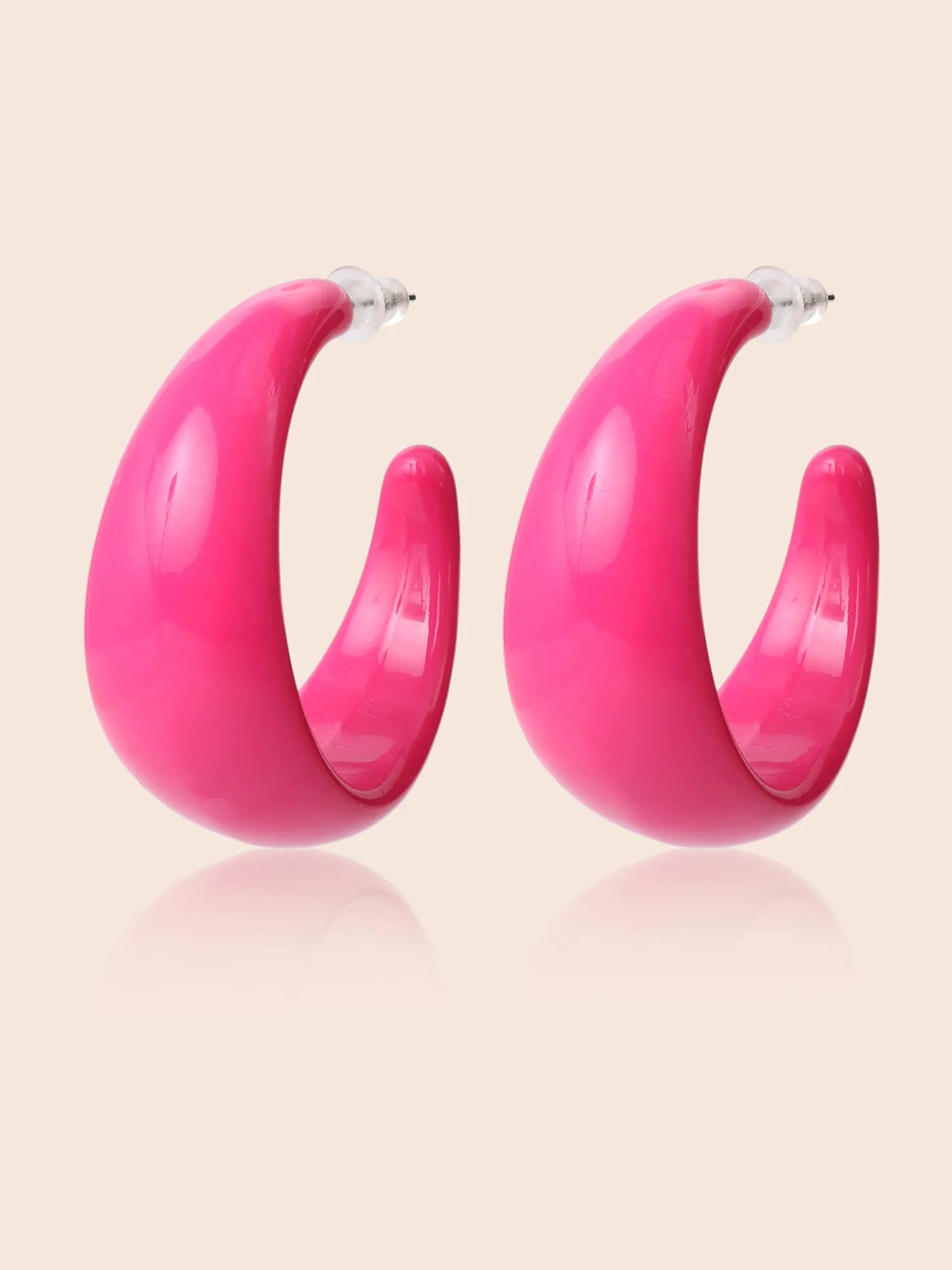 Neon Small Hoop Pink Earrings sold by Bloomchic product image thumbnail 2